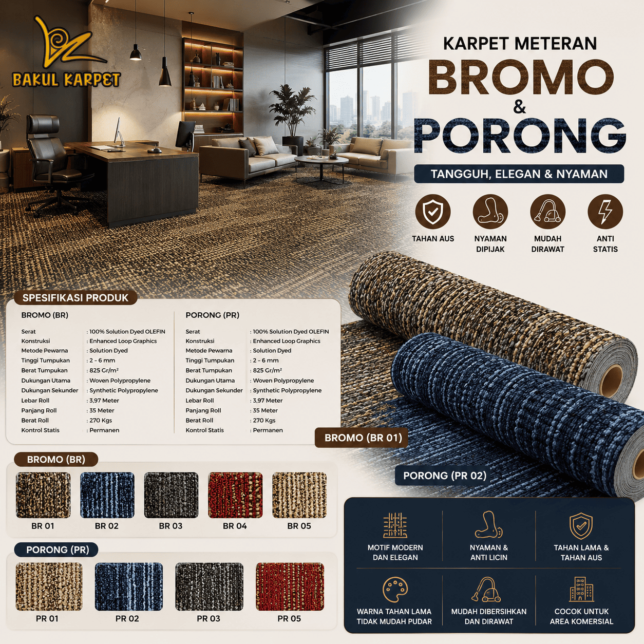 Karpet Kantor Meteran Bromo
